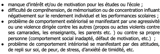 Quels sont les signes de la difficulté scolaire ?