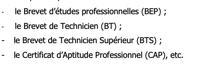 Le secondaire professionnel